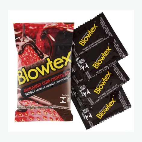 preservativo blowtex morango com chocolate