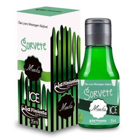 Óleo para Massagem Beijável Sorvete Menta Ice