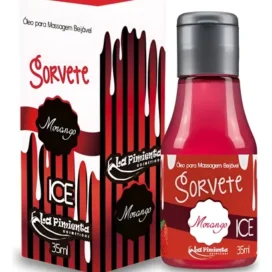 Óleo para Masaje Beijável Sorvete Morango Ice